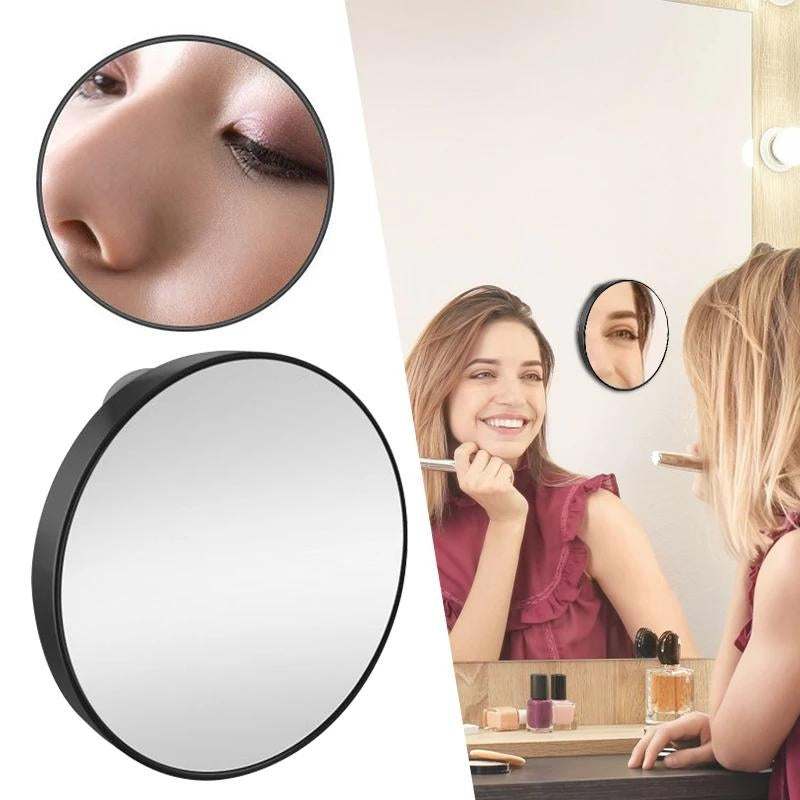 magnifying mirror with suction cup - Black with 10x Magnification - Black with 15x Magnification - Black with 30x Magnification