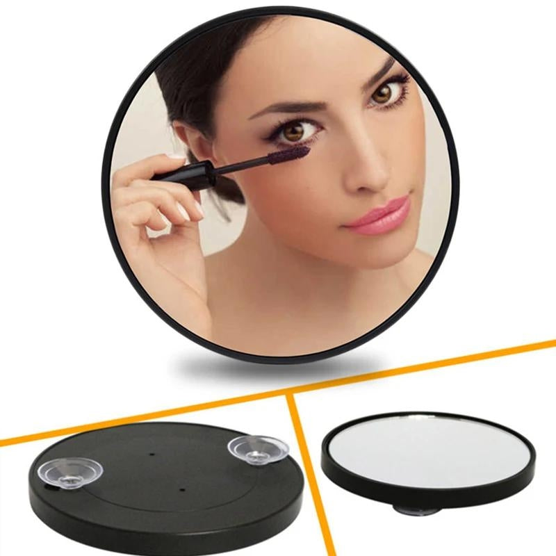 suction cup magnifying mirror - Black with 10x Magnification - Black with 15x Magnification - Black with 30x Magnification