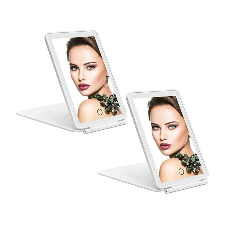 portable led mirror - White - 2 Pieces