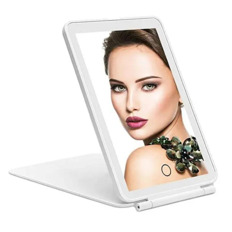 portable mirror with led light - White - 1 Piece
