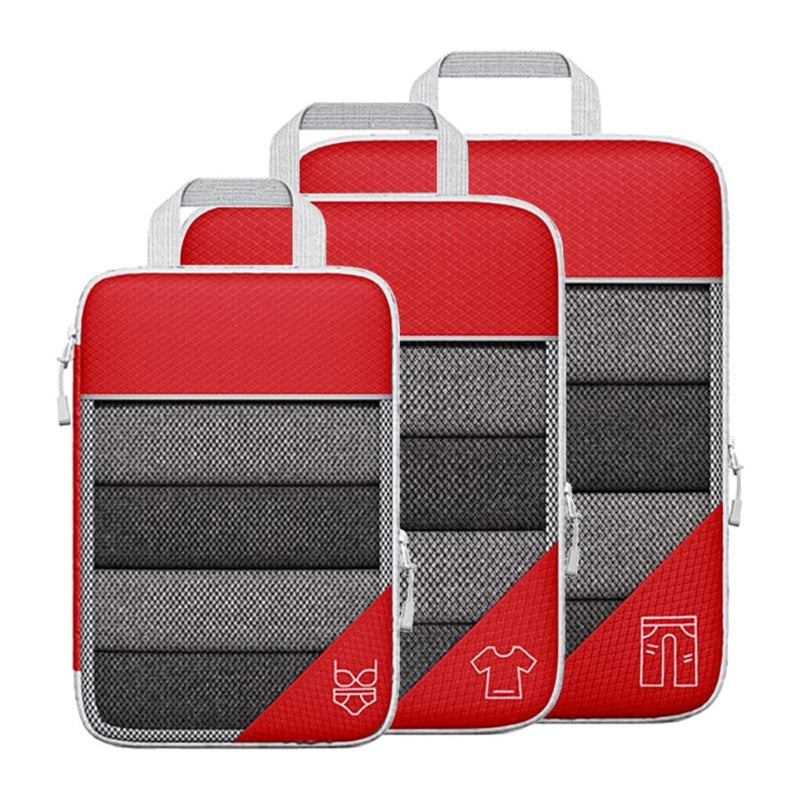 compressible suitcase organizer - Red - Three Pieces