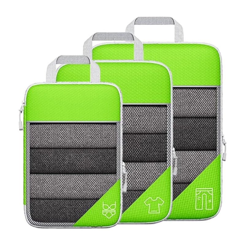 compressible suitcase organizer - Green - Three Pieces