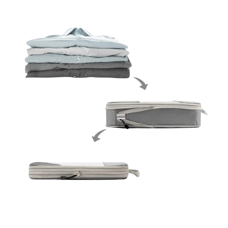 compressible suitcase organizer five folded clothes - Black - Blue - Red - Green - Grey - Gray