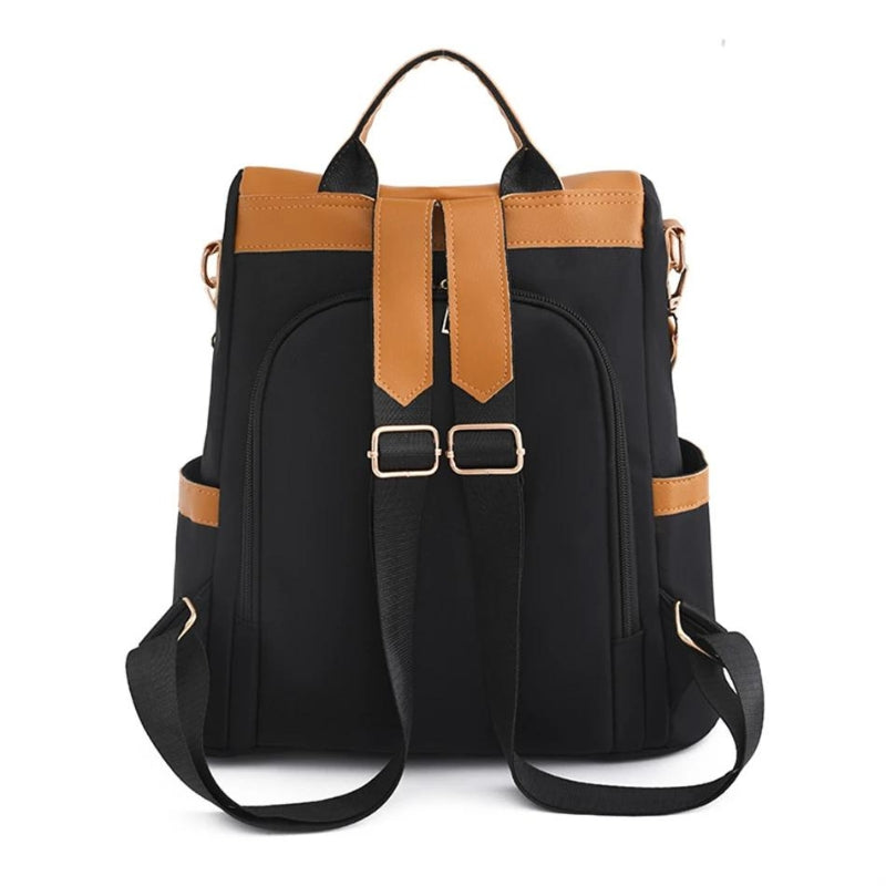 women's black travel backpack - Orange and black - Orange and brown - Orange and grey - Orange and gray