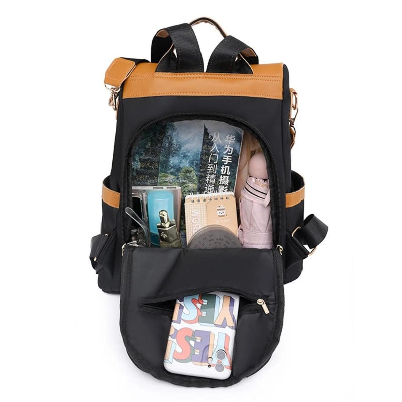 women's travel backpack - Orange and black - Orange and brown - Orange and grey - Orange and gray