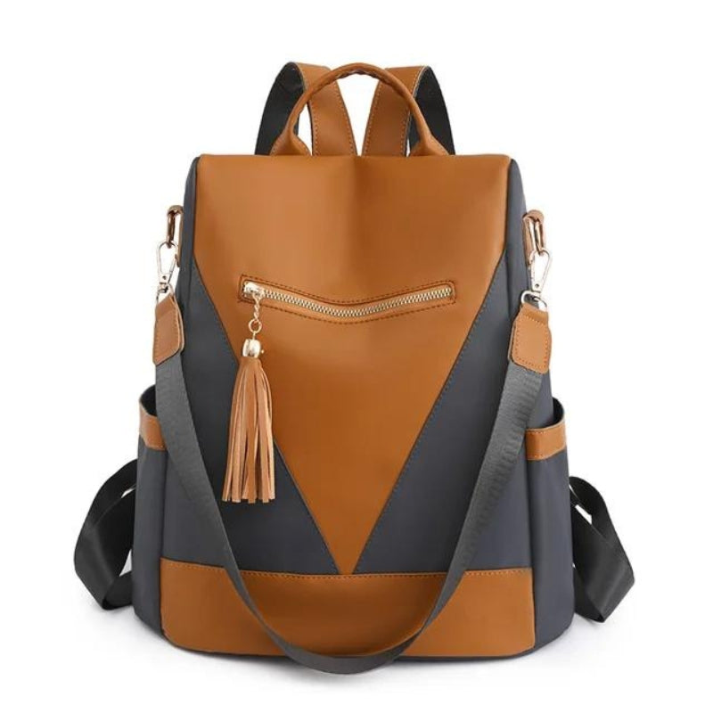travel backpack for women - Orange and grey - Orange and gray