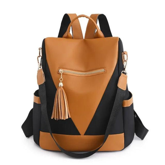 small travel backpack for women - Orange and black