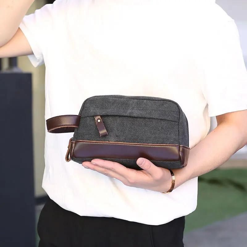 small toiletry bag for men - Black - Green - Blue - Coffee Brown