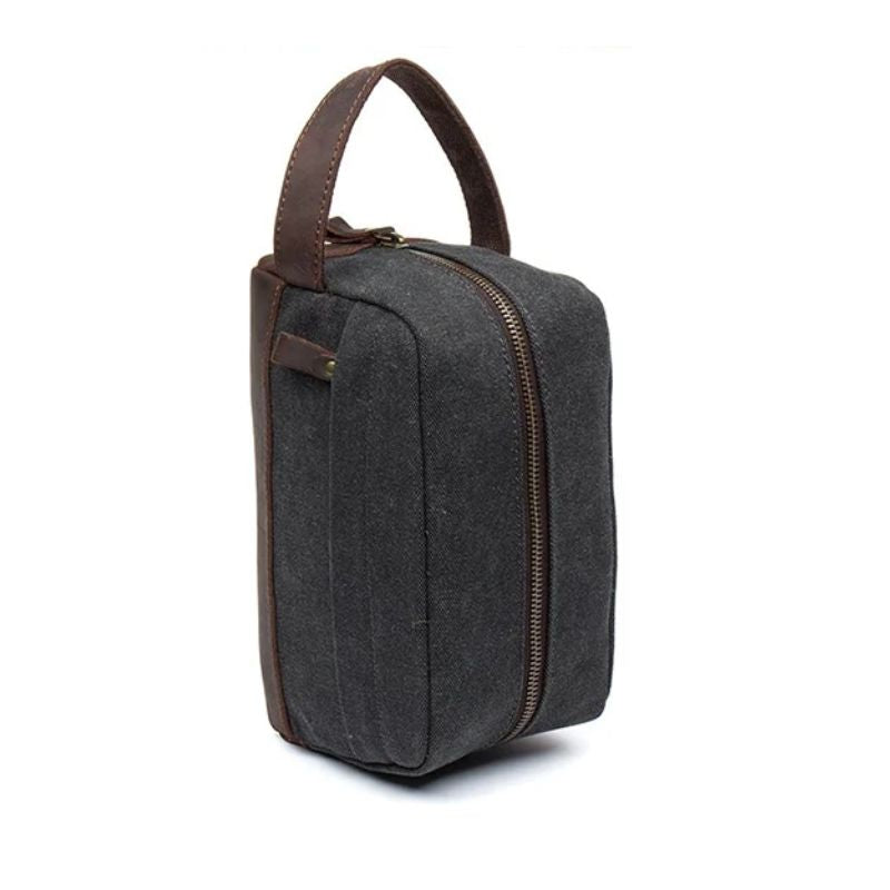 canvas toiletry bag for men - Black