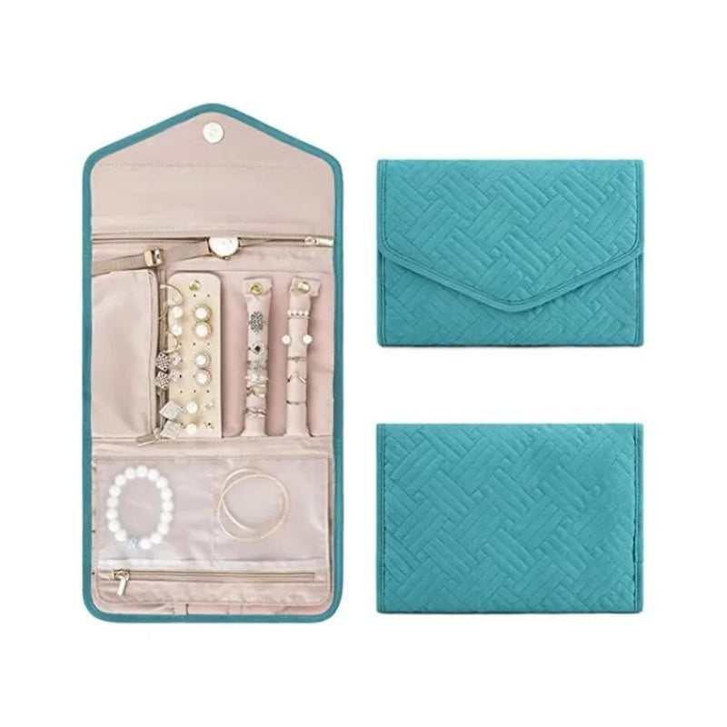 jewelry pouch for women - Blue - L