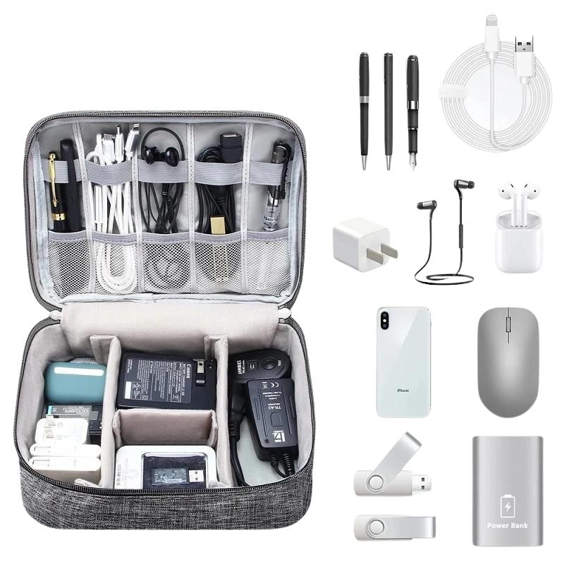 travel cable organizer pouch - Black - Grey - Gray - Red - Blue - Navy Blue - Purple