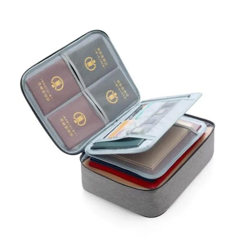 travel organizer document pouch - Grey with Double Zip - Gray with Double Zip - Grey with Three Pouches - Gray with Three Pouches - Grey with Two Pouches - Gray with Two Pouches