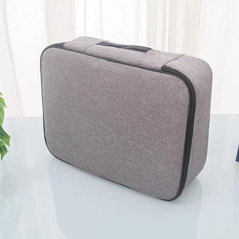 travel paper storage pouch - Grey with Double Zip - Gray with Double Zip - Grey with Three Pouches - Gray with Three Pouches - Grey with Two Pouches - Gray with Two Pouches
