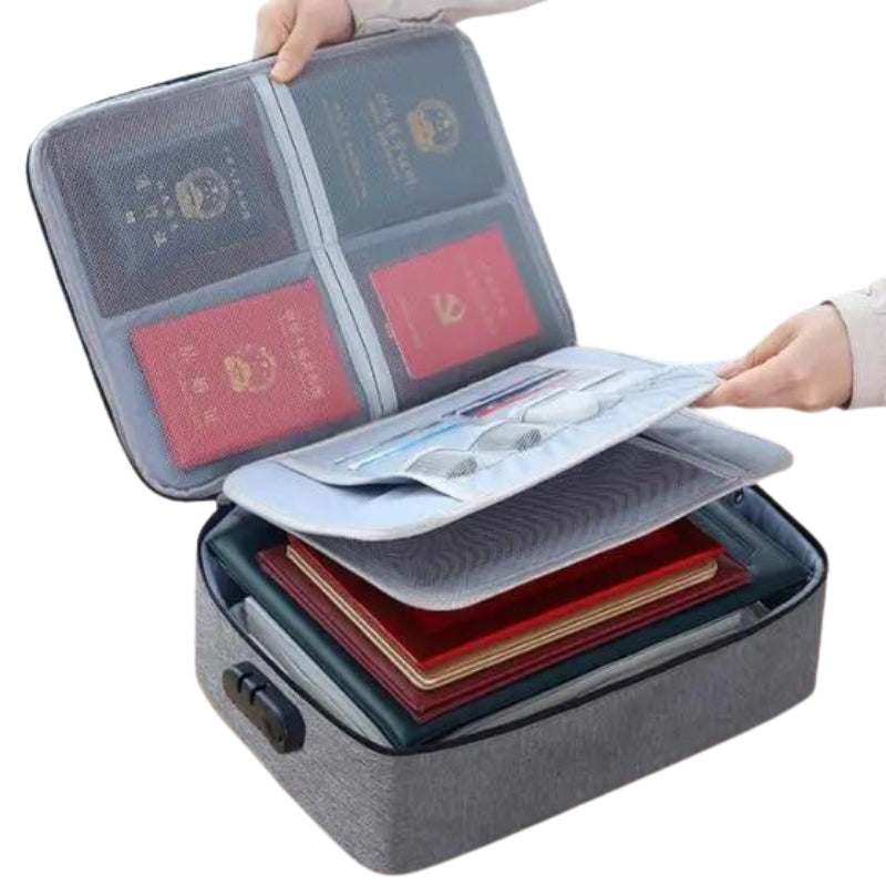 travel documents pouch - Grey with Three Pouches - Gray with Three Pouches
