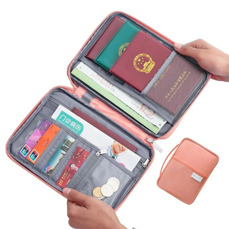 document travel pouch - Navy Blue - Sky Blue - Black - Pink - Grey - Gray
