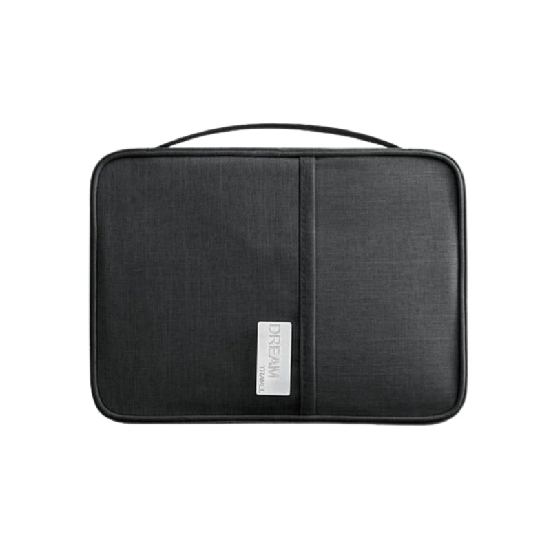 travel pouch for money papers - Black - L