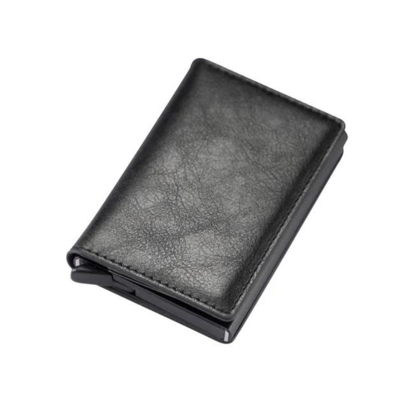 anti rfid card holder for men - Textured Black