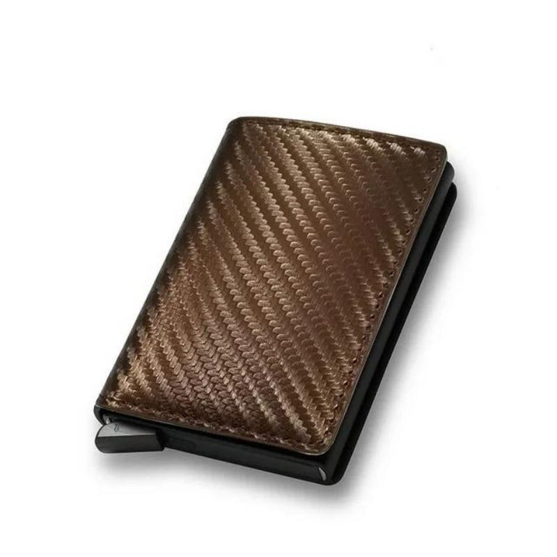 anti rfid card holder - Textured Dark Brown