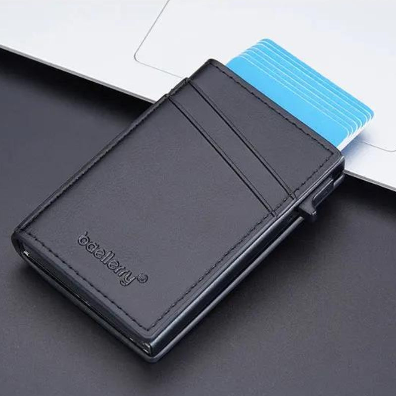 luxury leather card holder for men - Black - Blue - Light Brown - Dark Brown - Grey - Gray