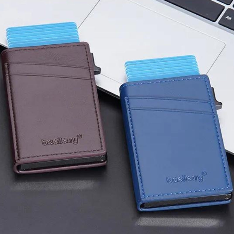 leather credit card holder for men - Black - Blue - Light Brown - Dark Brown - Grey - Gray