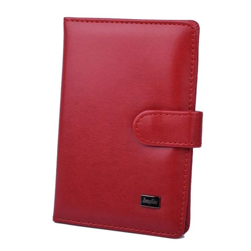 leather document holder for men - Red