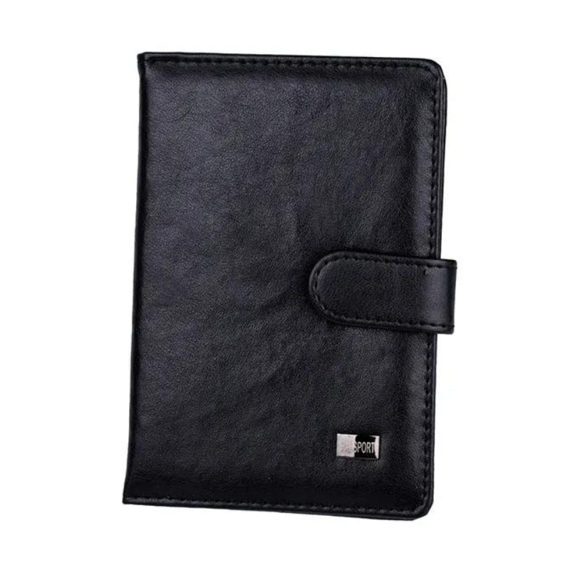 luxury leather document holder for men - Black