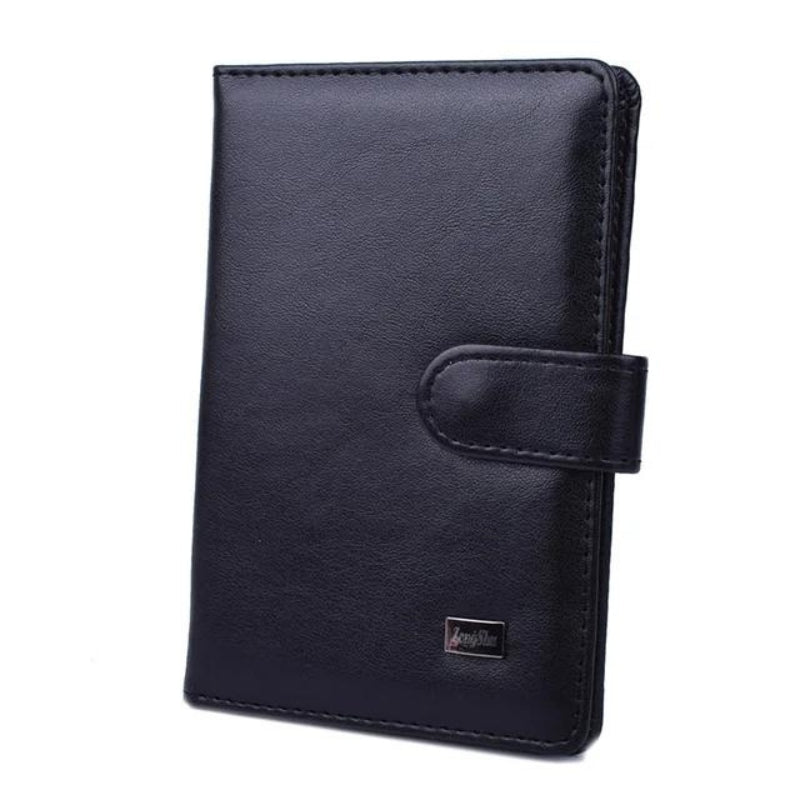 leather card holder for men - Black