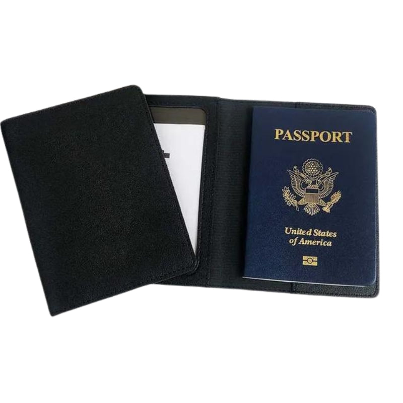 black leather wallet for men - Black - Without Engraving