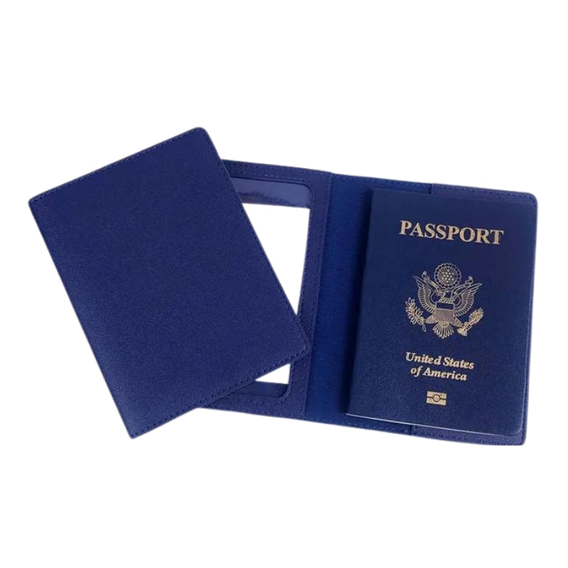 leather wallet for men - Navy Blue - Without Engraving