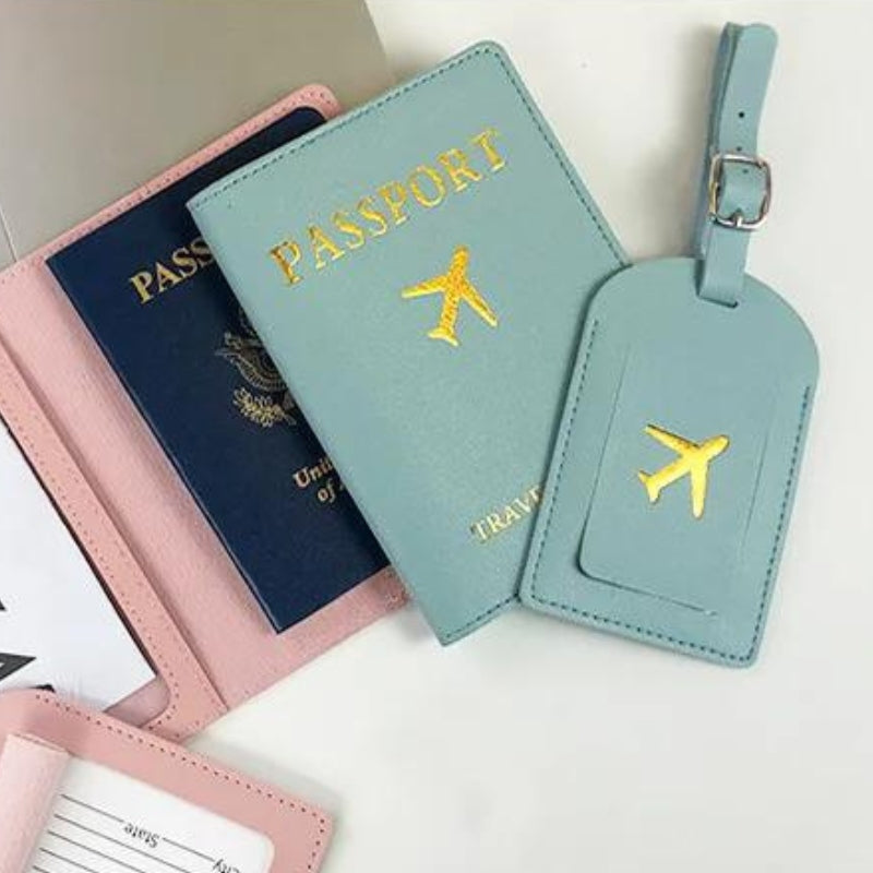 leather suitcase tag holder - Black - Sky Blue - Blue - Grey - Gray - Brown - Pink - Red - Yellow
