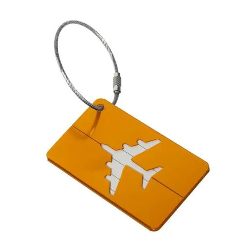 suitcase name tag - Yellow with Plane Pattern