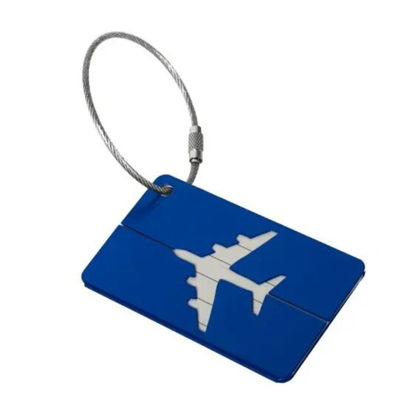 suitcase tag holders - Blue with Plane Pattern