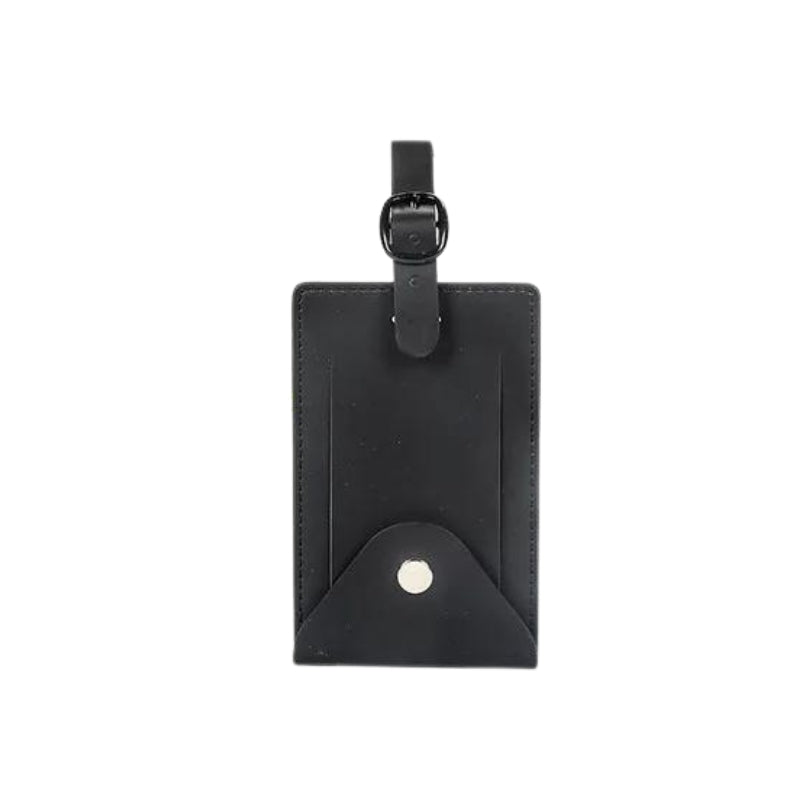 leather suitcase tag holder - Black