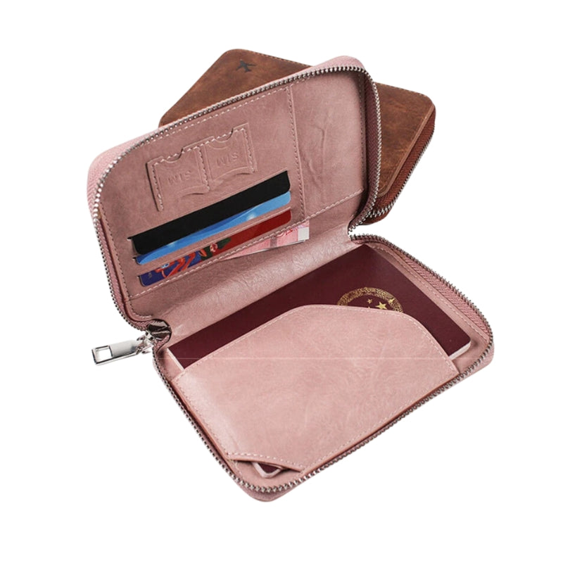 rfid wallet woman open compartment - Pink - Black - Grey - Gray - Dark Brown - Red - Light Brown