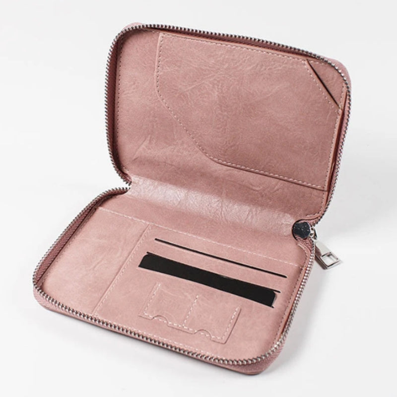 anti rfid wallet for women - Pink - Black - Grey - Gray - Dark Brown - Red - Light Brown