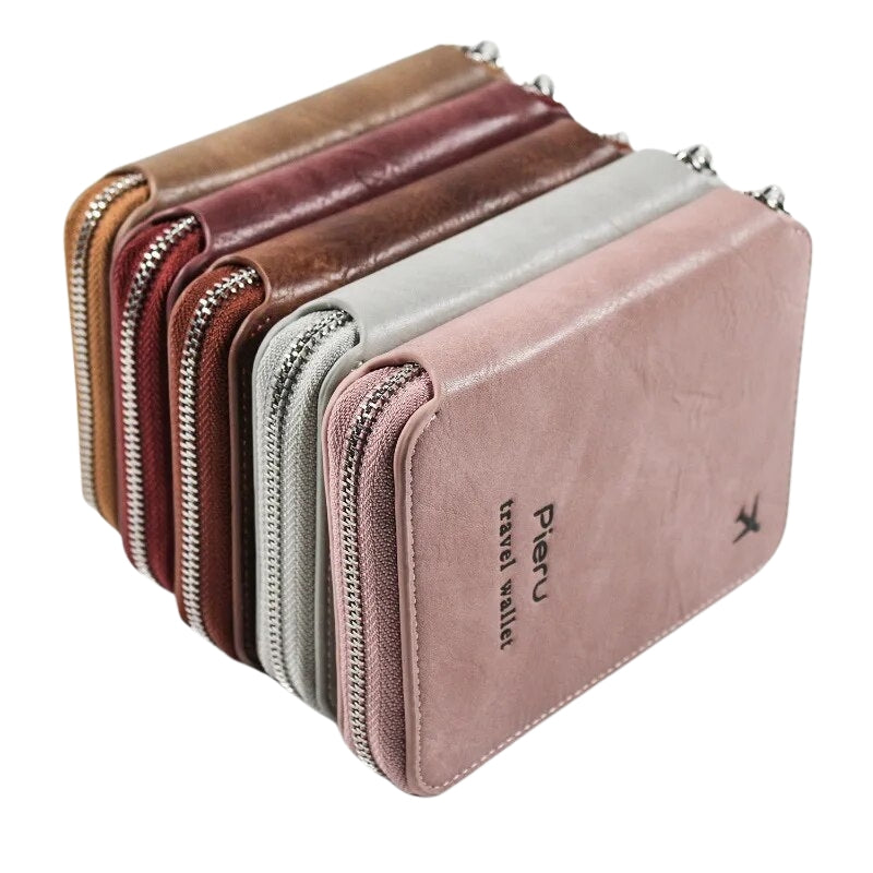 anti rfid wallet for women - Pink - Black - Grey - Gray - Dark Brown - Red - Light Brown