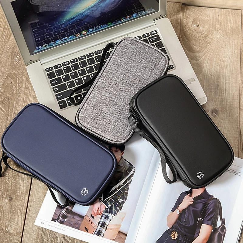 anti-theft travel pouch - Blue - Grey - Gray - Black