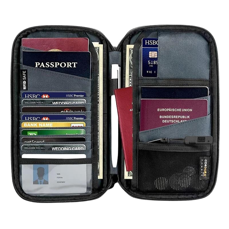 anti-theft wallet - Blue - Grey - Gray - Black