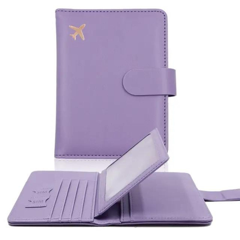 leather passport case - Purple