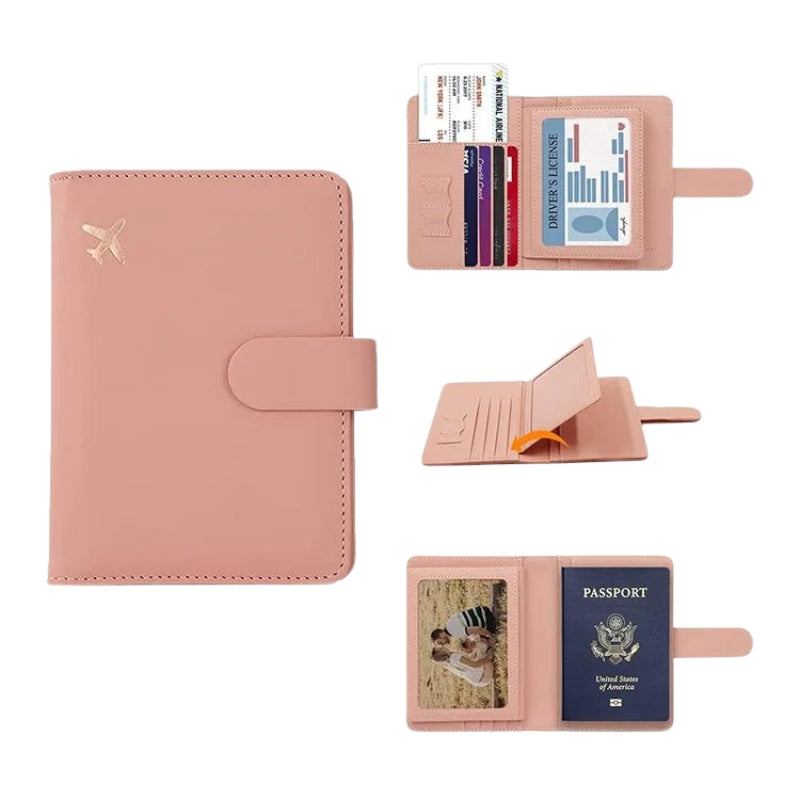 leather passport holder woman - Black - Green - Pink - Purple