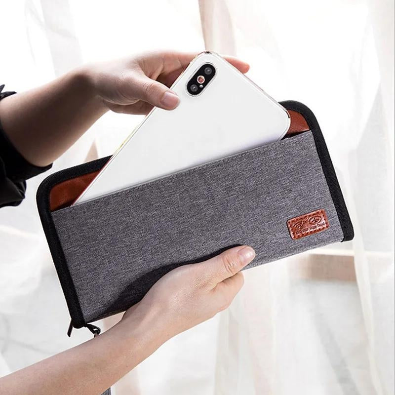 travel wallet for men - Grey - Gray - Black