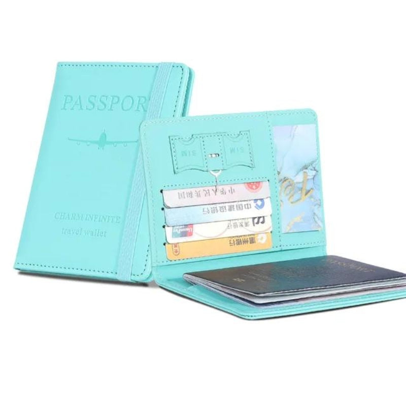 rfid travel wallet for women - Turquoise