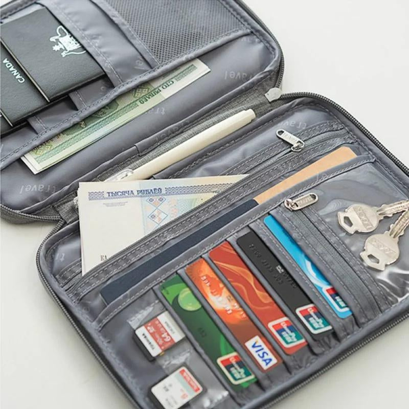 travel wallet - Blue - Black - Grey - Gray