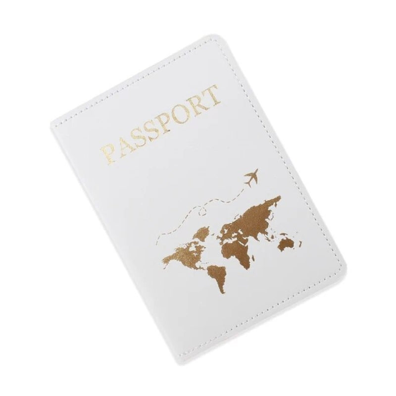 leather passport holder - White