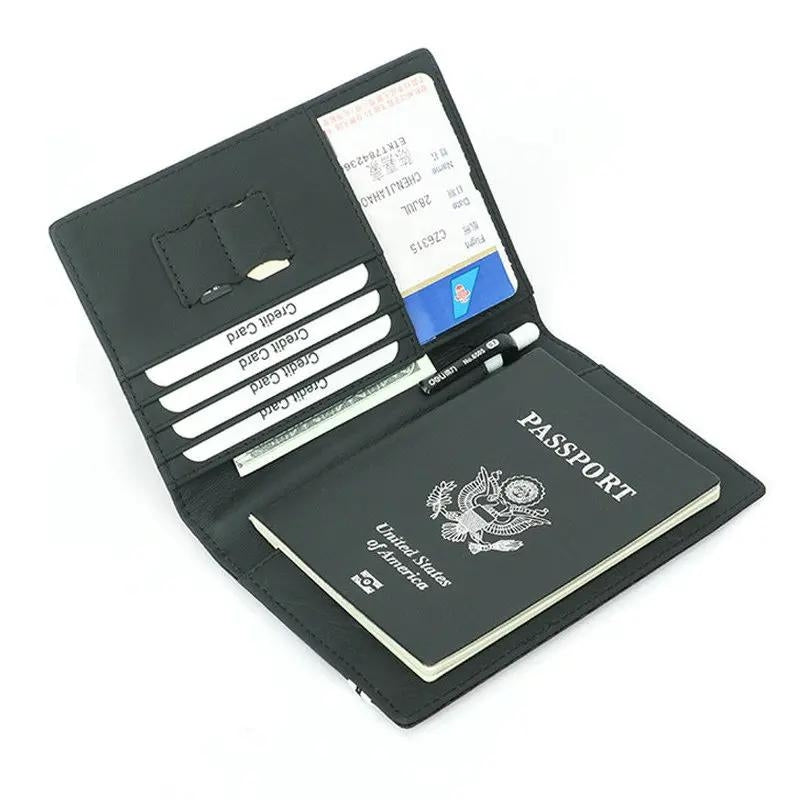 rfid passport holder - Black