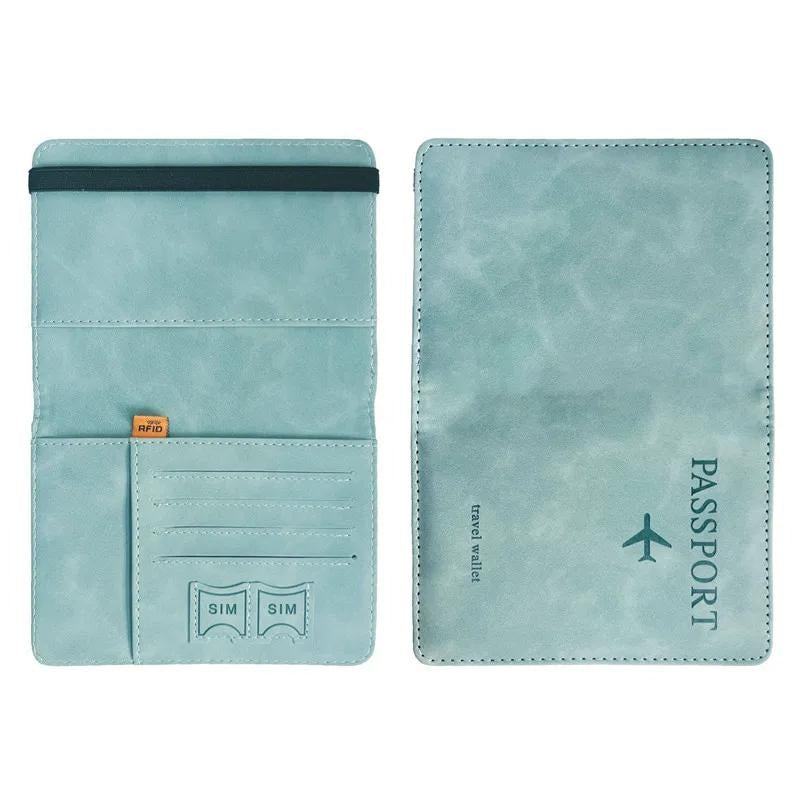 leather passport holder - Black - Grey - Gray - Blue - Sky Blue - Red - Pink - Green - Brown