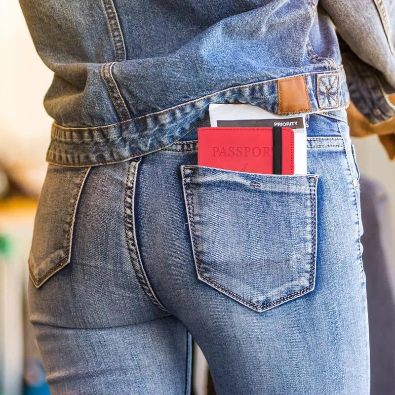 rfid passport protector - Black - Grey - Gray - Blue - Sky Blue - Red - Pink - Green - Brown