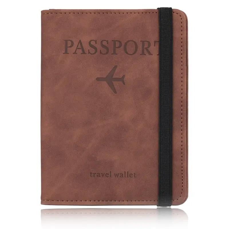 men's passport holder - Brown