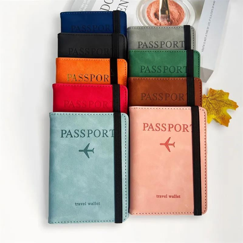 women's passport holder - Black - Grey - Gray - Blue - Sky Blue - Red - Pink - Green - Brown