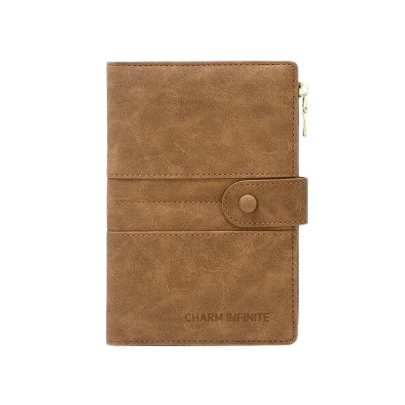 leather passport holder woman - Brown